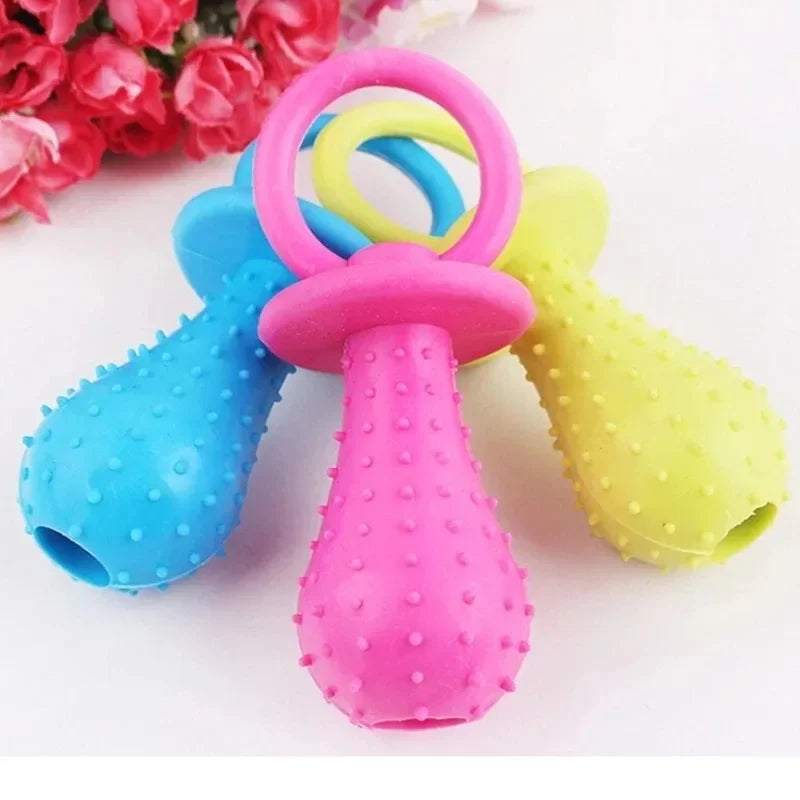 2022 New Pacifier Rubber Toys for Dogs Pet Cat Puppy Chew Toys Pets Dogs Pets Products Dog Games Sound Squeaker 4x9.5cm