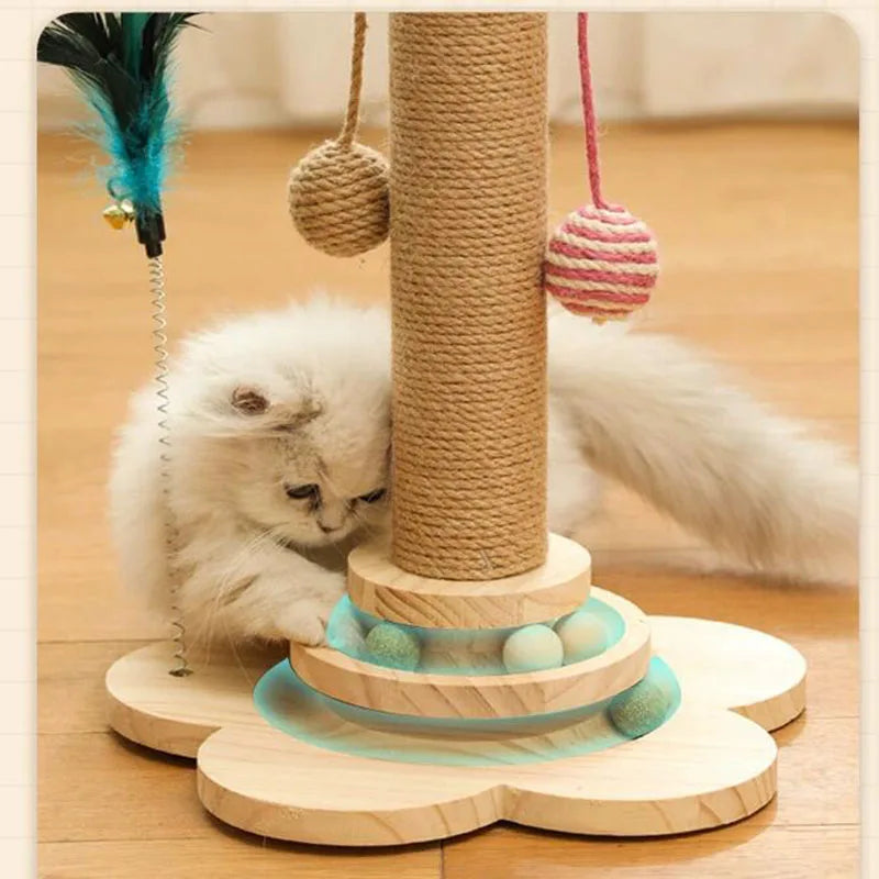 Pet Cat Supplies Cat Climbing Frame Grinding Claws Teasing Stick to Relieve Boredom Toy Multi-function grab post